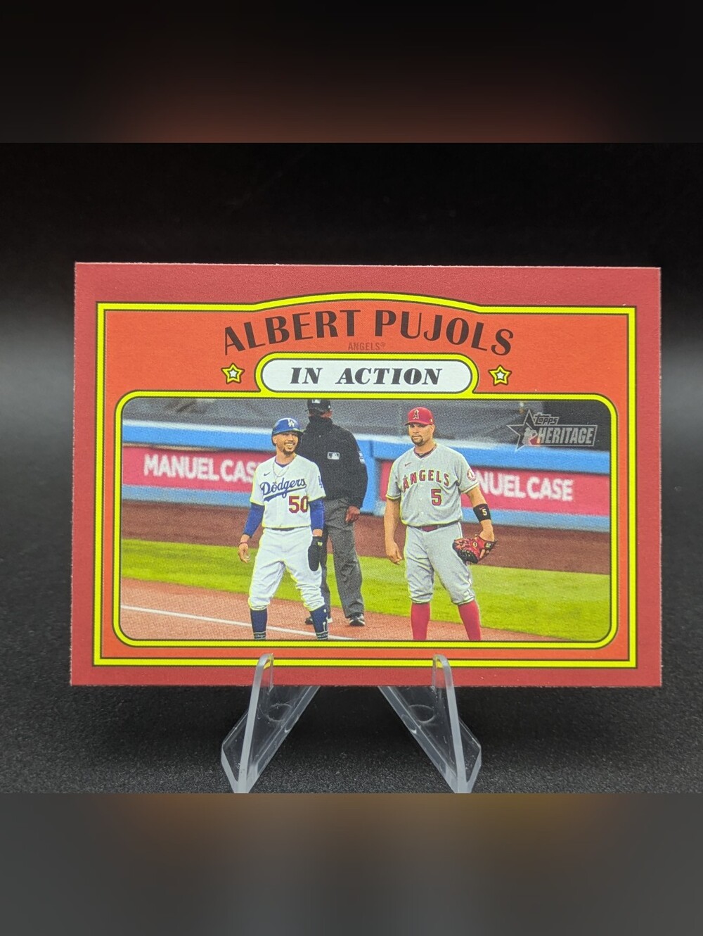 2021 Topps Heritage In Action Target Red Border Parallel Albert Pujols #190 HOF